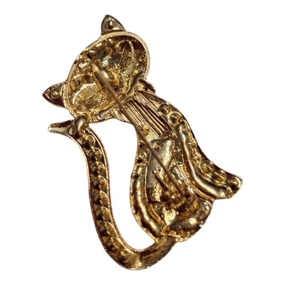 Rhinestone Cat Brooch - Picture 5 of 5